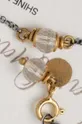 Answear Lab naszyjnik srebrny z kryształem górskim Kryształ górski, Srebro oksydowane (postarzane) próba 925, częściowo pozłacane 24k złotem