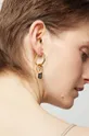 Answear Lab pozlačeni uhani s turmalinom Ženski