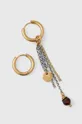 Answear Lab ezüst fülbevaló nemes acél, 925-ös fémjelű ezüst, Piros gránátalma, Aranyozott sebészeti acél
