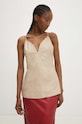 Кожаный топ Answear.LAB WS24.BDD002 бежевый