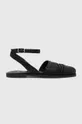 čierna Kožené sandále Answear Lab Dámsky
