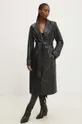 Δερμάτινο παλτό Answear Lab μαύρο