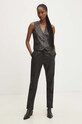 Answear Lab vestă de piele WS24.KZD002 gri WS24