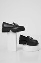 Answear Lab mokasyny skórzane platforma czarny 342203.db