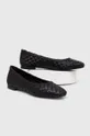 fekete Answear Lab bőr balerina cipő Női