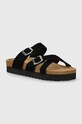 Answear Lab sandale din piele intoarsa platformă negru TX230807.6.chdb