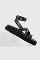 Answear Lab sandale de piele platformă negru 29342.indb