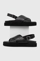 Answear Lab sandale de piele platformă negru 29642.indb