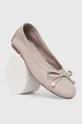 bézs Answear Lab bőr balerina cipő Női