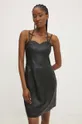 Kožené šaty Answear Lab čierna