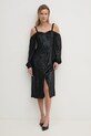 Платье из велюра Answear.LAB WS24.SUD003 чёрный WS24