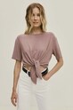 Answear Lab t-shirt brązowy WS24.TSD007