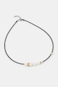 Ručně vyrobený náhrdelník z pozlaceného stříbra s kultivovanou perlou a hematitem Answear.LAB WS25.AKD005 černá WS25