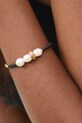 Náramok ručne vytvorený z pozláteného striebra s vyšľachtenou perlou a hematitom Answear Lab WS25.AKD007