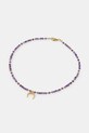 Náhrdelník s ametystom lunula, ručná práca Answear.LAB WS25.AKD00E fialová WS25