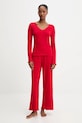 Answear Lab piżama bawełniana WS25.BID003 czerwony WA00