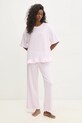 Answear Lab pijamale de bumbac set roz WS25.BID005