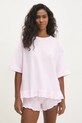 Answear Lab pijamale de bumbac roz WS25.BID006