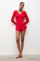 Answear Lab piżama bawełniana bawełna czerwony WS25.BID00B
