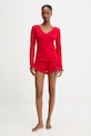 Answear Lab piżama bawełniana WS25.BID00B czerwony