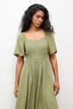 Answear Lab rochie din in verde 8868.k.flk