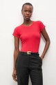 Answear.LAB t-shirt damski z bawełną czerwony WS26-BKD025