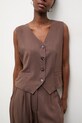 Answear.LAB komplet damski z domieszką lnu WS26-DKD000 brązowy WS26