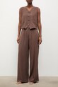 Odzież Answear.LAB komplet damski z domieszką lnu WS26-DKD000 brązowy