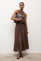 Answear.LAB bluzka i spódnica AS992501.hak brązowy