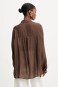 Odzież Answear.LAB koszula z domieszką jedwabiu ZY931.hak brązowy