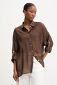 Answear.LAB koszula z domieszką jedwabiu brązowy ZY931.hak