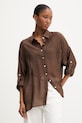 Answear.LAB koszula z domieszką jedwabiu brązowy ZY931.hak