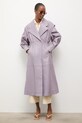 Answear.LAB płaszcz skórzany NINA z kolekcji Unscripted fioletowy WS26-KPD003