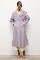 Answear.LAB płaszcz skórzany NINA z kolekcji Unscripted fioletowy WS26-KPD003