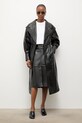 Answear.LAB płaszcz skórzany NINA z kolekcji Unscripted WS26-KPD003 czarny WS26