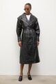 Answear.LAB płaszcz skórzany NINA z kolekcji Unscripted czarny WS26-KPD003