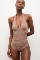 Answear.LAB jednoczęściowy strój kąpielowy bez fiszbinów brązowy WS26-KSD013