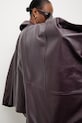 Answear.LAB kurtka oversize damska skórzana z kolekcji Unscripted bordowy WS26-KUD024