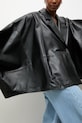 Answear.LAB kurtka oversize damska skórzana z kolekcji Unscripted czarny WS26-KUD024
