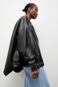Answear.LAB kurtka oversize damska skórzana z kolekcji Unscripted WS26-KUD024 czarny