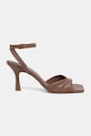 Answear.LAB sandały na szpilce skórzane WS26-OBD086 brązowy WS26