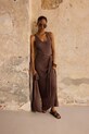 Answear.LAB haljina za plažu za žene smeđa 2510526