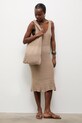 Answear.LAB sukienka plażowa damska beżowy 2510525