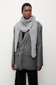 Answear.LAB szalik z wełną z dodatkiem wełny szary WS26-SAD001