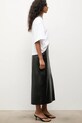 Answear.LAB spódnica z rozcięciem skórzana . czarny WS26