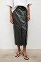 Odzież Answear.LAB spódnica z rozcięciem skórzana . czarny
