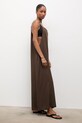 Answear.LAB kombinezon z domieszką lnu Q1033.hak brązowy WS26