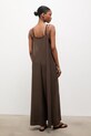 Odzież Answear.LAB kombinezon z domieszką lnu Q1033.hak brązowy