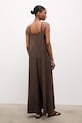 Odzież Answear.LAB kombinezon z domieszką lnu Q1033.hak brązowy