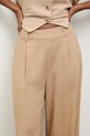Answear.LAB spodnie damskie z lnem brązowy DB3702.hak